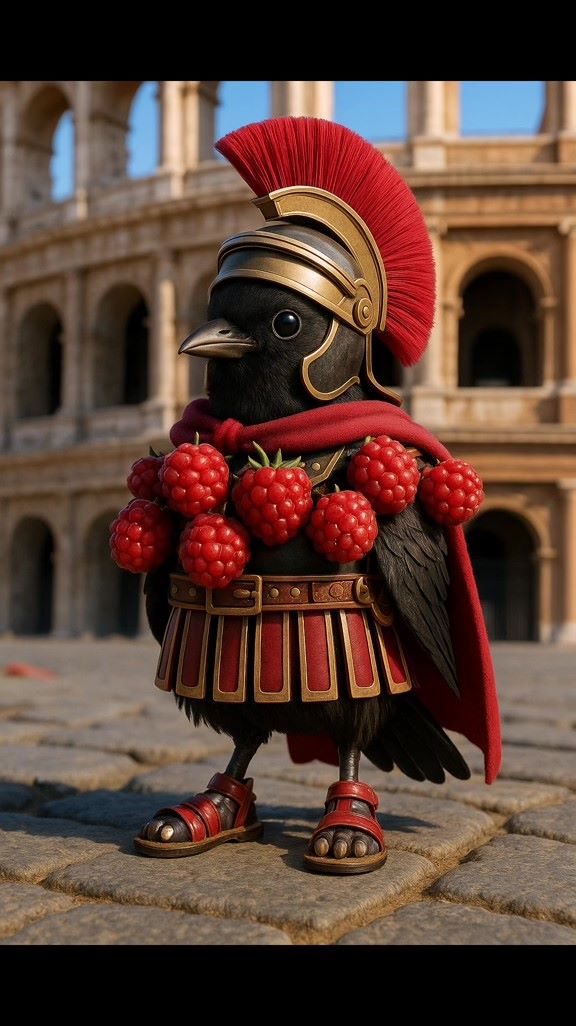 The iconic Brri Brri Bicus Dicus Bombicus in gladiator armor