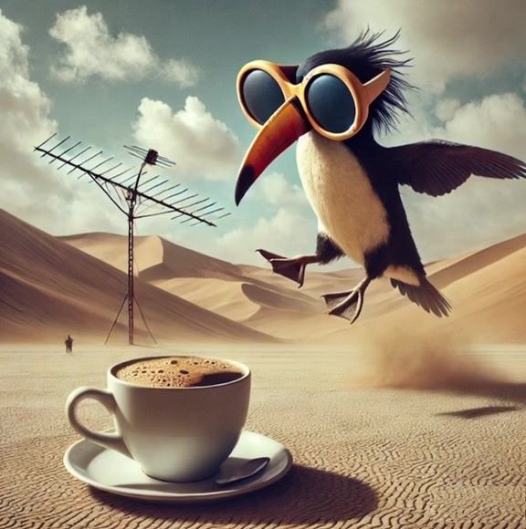 Frulli Frulla penguin-toucan hybrid with glasses and antennas